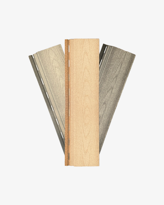 Houtvezel versterkt kunstof buitenafwerking